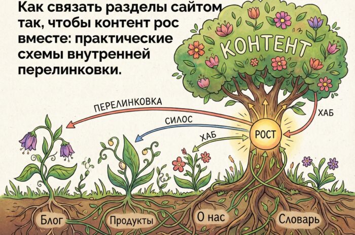 Как связать разделы сайтом так, чтобы контент рос вместе: практические схемы внутренней перелинковки