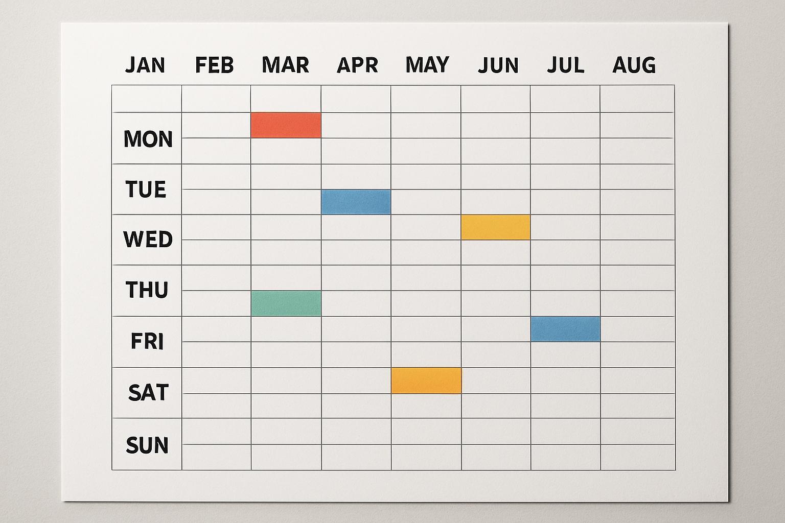 Стратегия контента на год: как планировать темы, чтобы трафик рос стабильно. Пример: скелет годового плана в виде таблицы Стратегия контента на год: как планировать темы, чтобы трафик рос стабильно. Пример: скелет годового плана в виде таблицы