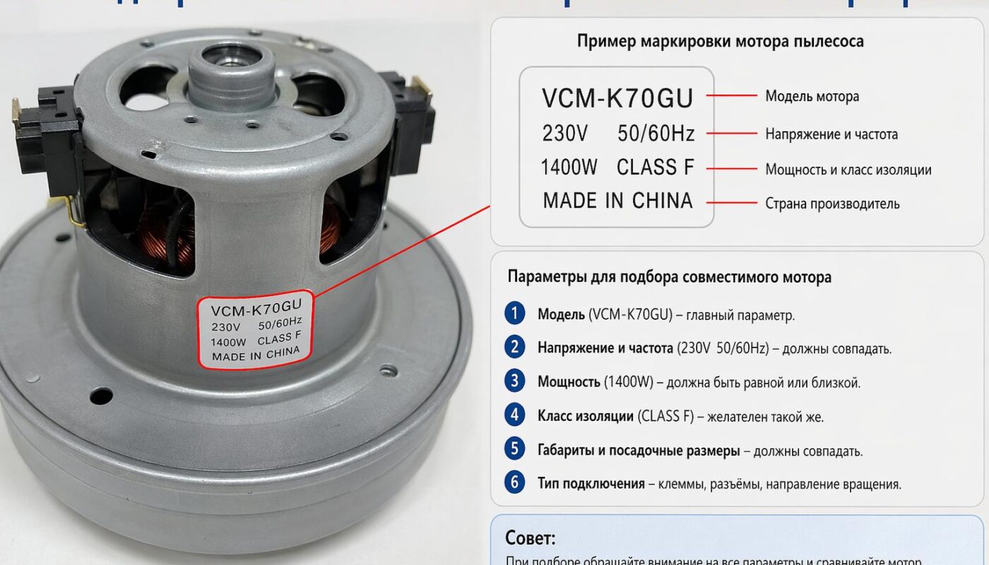 Секреты шильдика: как безошибочно выбрать мотор для пылесоса по его маркировке